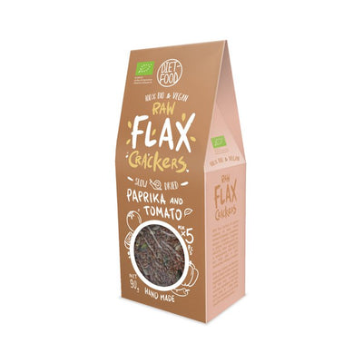 Diet Food BIO Hand Made Flax crackers with Tomato and Paprika 80g
