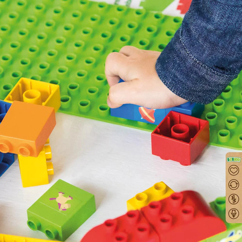 BiOBUDDi Baseplate Apple Green works with Lego Duplo