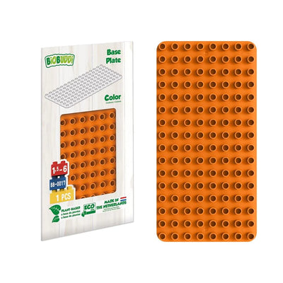 BiOBUDDi Konstruktora pamatne oranžā krāsā saderīga ar Lego Duplo