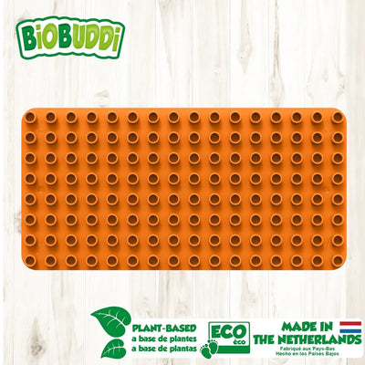 BiOBUDDi Baseplate Pumpkin Orange works with Lego Duplo