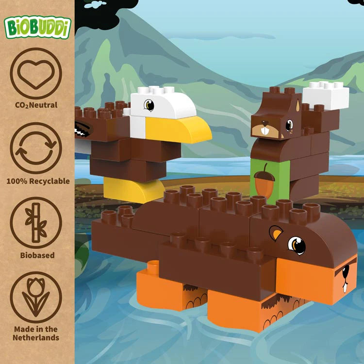 BiOBUDDi Wildlife Forest Toy Blocks works with Lego Duplo