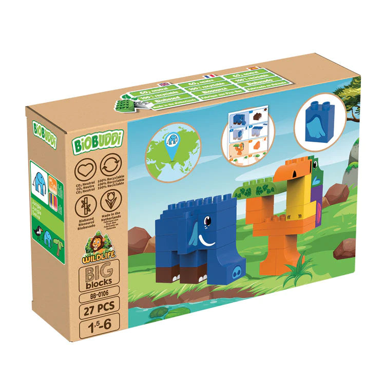 BiOBUDDi Wildlife Jungle blocks works with Lego Duplo