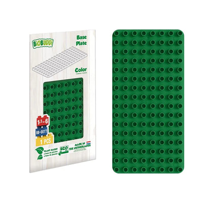 BiOBUDDi konstruktora pamatne Zaļā krāsā saderīga ar Lego Duplo