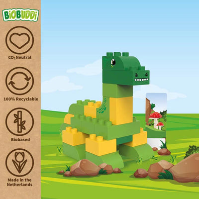 BiOBUDDi Dinosaur Brontosaurus blocks works with Lego Duplo