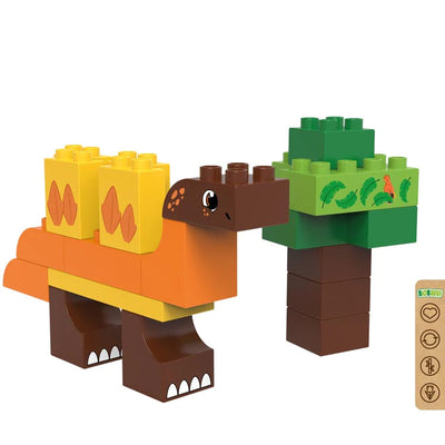 BiOBUDDi Dinosaur Stegosaurus blocks works with Lego Duplo