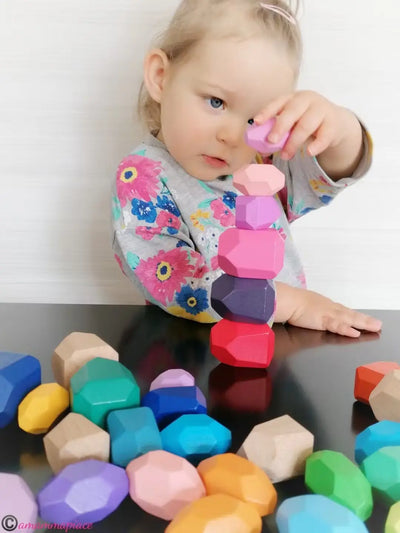 Sassi Gentili Montessori Educational Wooden Toy blocks - 16 Pieces
