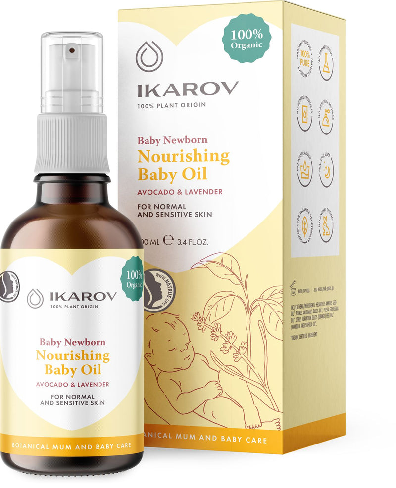 Ikarov Nourishing Baby Oil with avocado & lavender for normal and sensitive skin 100ml