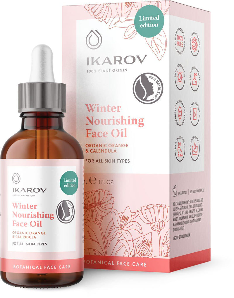 Ikarov Winter Face Oil with organic orange & calendula for all ages and skin types 30ml