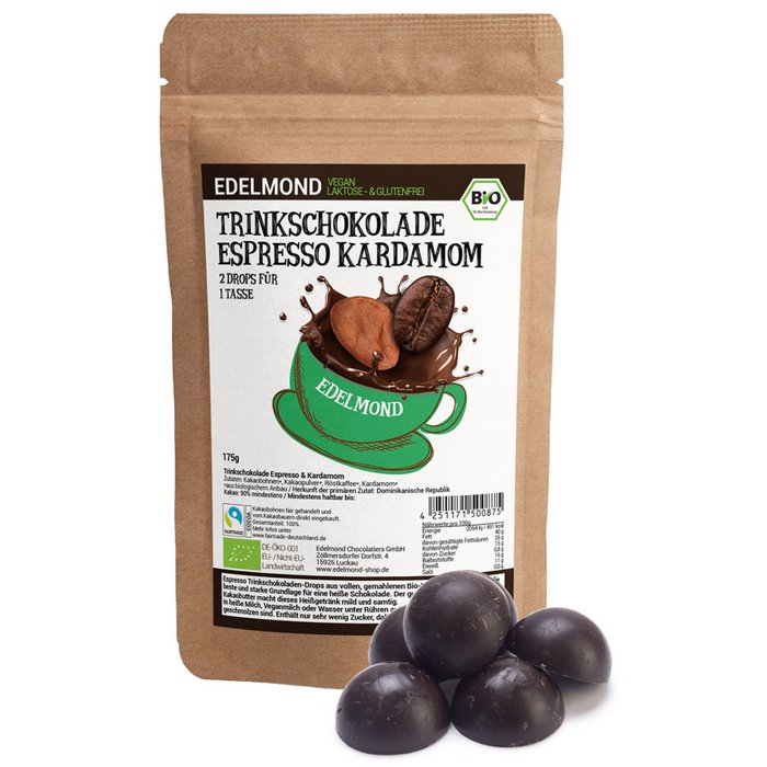 Edelmond Drinking chocolate espresso & cardamom, organic - 175g
