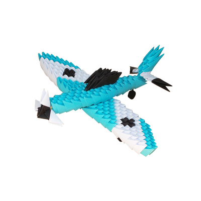 3D ModuGami origami komplekts Zilā lidmašīna