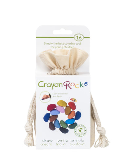 Crayon Rocks Sixteen (16) crayons of soywax in spring and summer colors in a cotton muslin bag