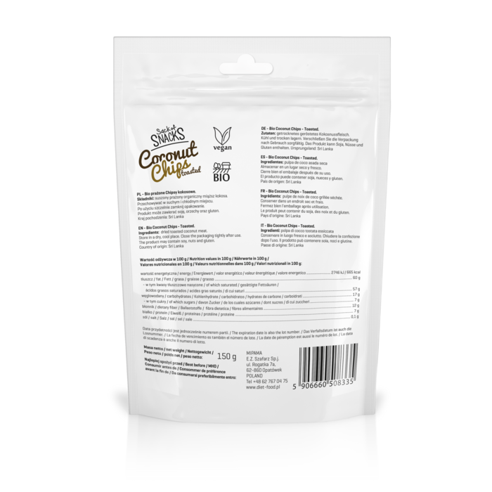 Diet Food BIO Coconut chips - toasted 150g