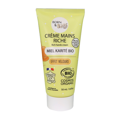 Born to Bio Rich Shea Honey Hand Cream, Certified organic, 50ml